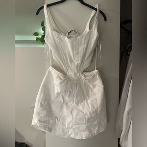 Zara white denim corset top mini dress